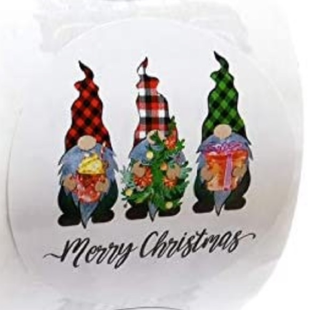 100 Christmas gnome/tree/truck stickers (1.5”) - Picture 2 of 2